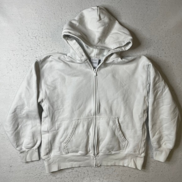 Aritzia Tops - ARITZIA Sweatfleece Cozy Fleece Boyfriend Fit Zip Up Hoodie White Size S